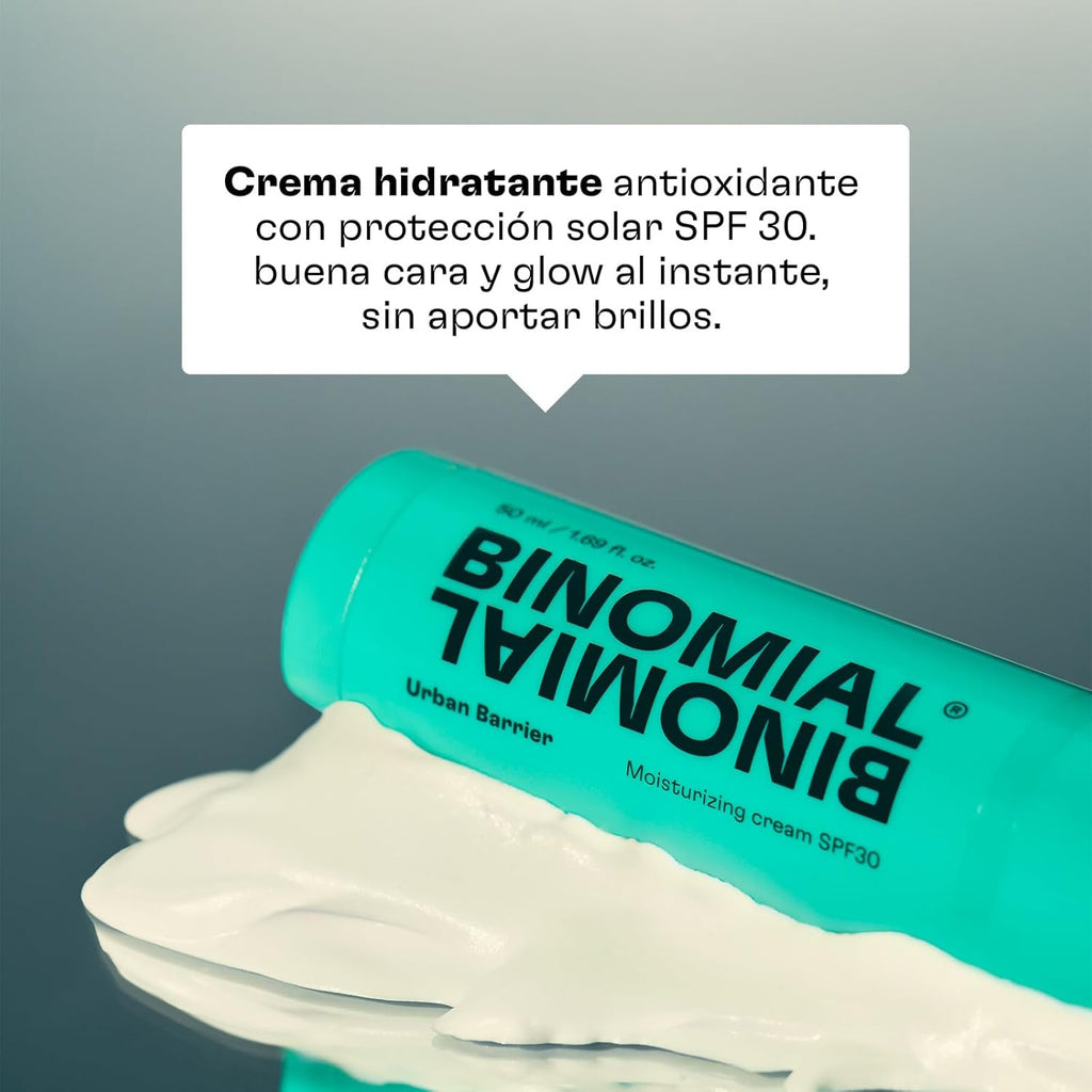 BINOMIAL - Urban Barrier | Moisturizing Cream with SPF 30 | Antioxidant Face Shield | Luminosity/Glow Effect | Skincare | 50 ml