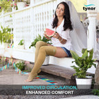 Tynor Compression Stocking Mid Thigh Classic, Beige, Large, 1 Pair