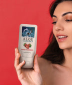 Personal Lubricant, Naked Strawberry Flavored Natural Lube for Sex, Oral, Women, Men & Couples, 2.5 Ounce Aloe Cadabra