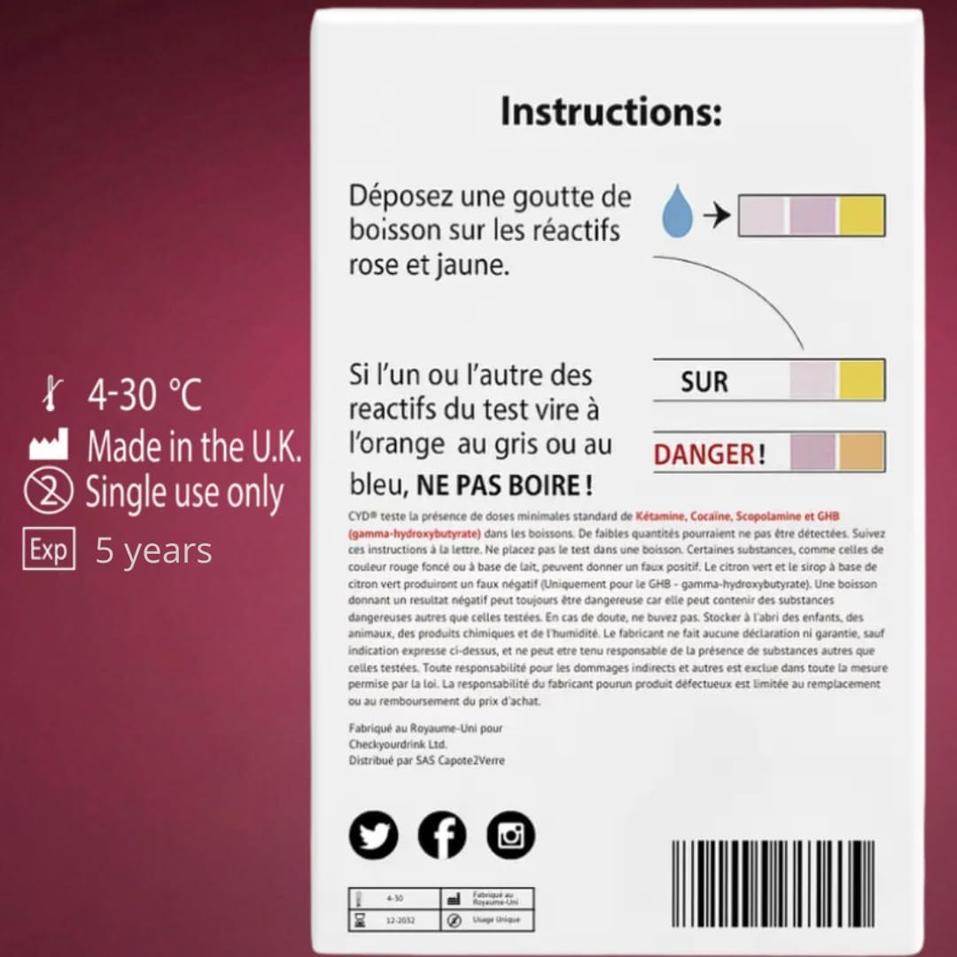 Test Drogue Anti-GHB Environmental Test Kits 5 tests
