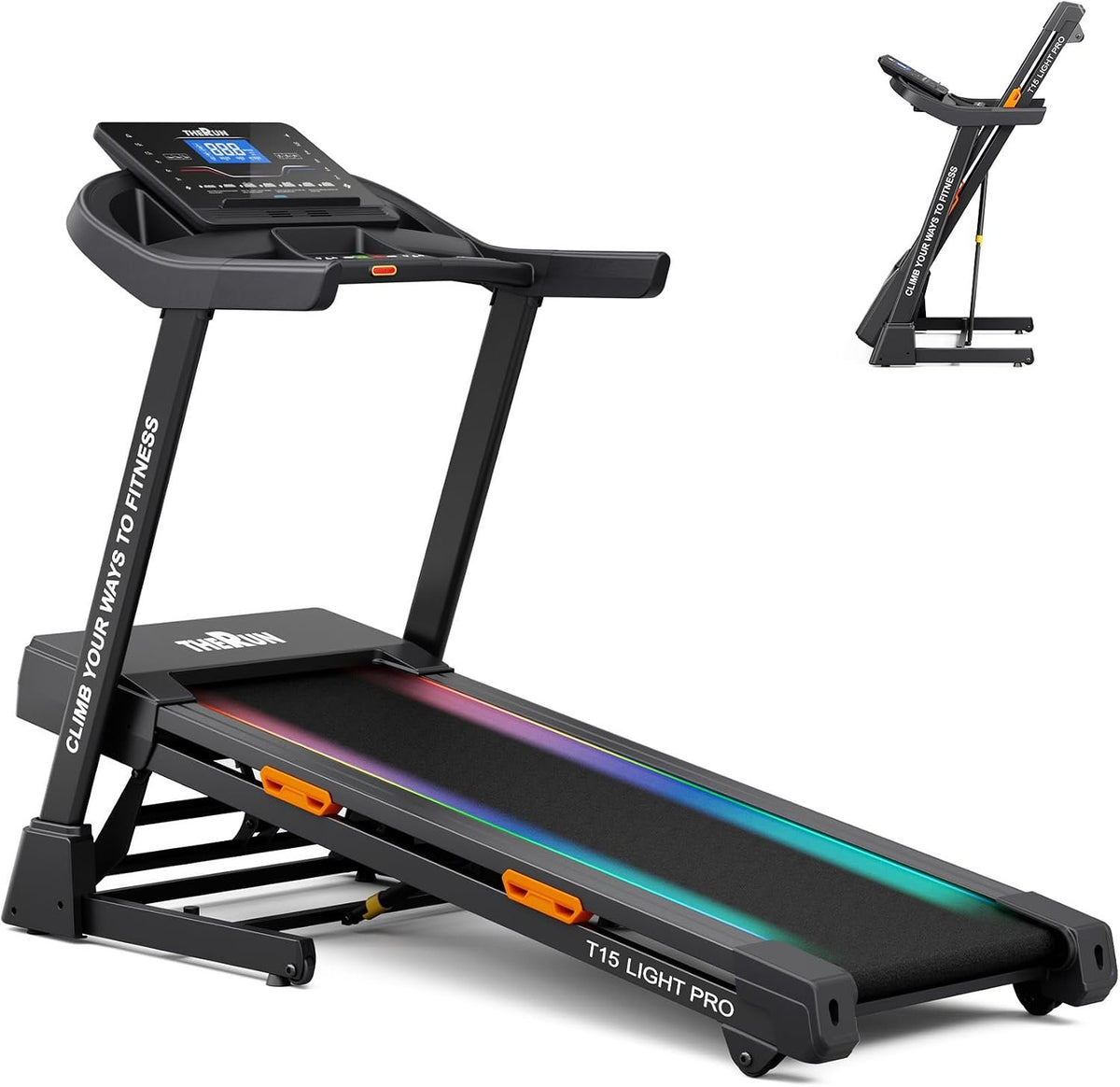THERUN 20% Auto Incline Treadmill 12MPH with APP 3.5HP Foldable