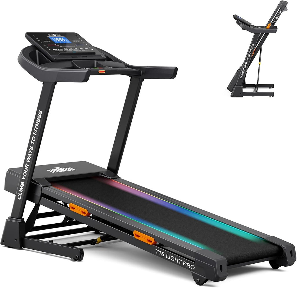THERUN 20% Auto Incline Treadmill 12MPH with APP 3.5HP Foldable