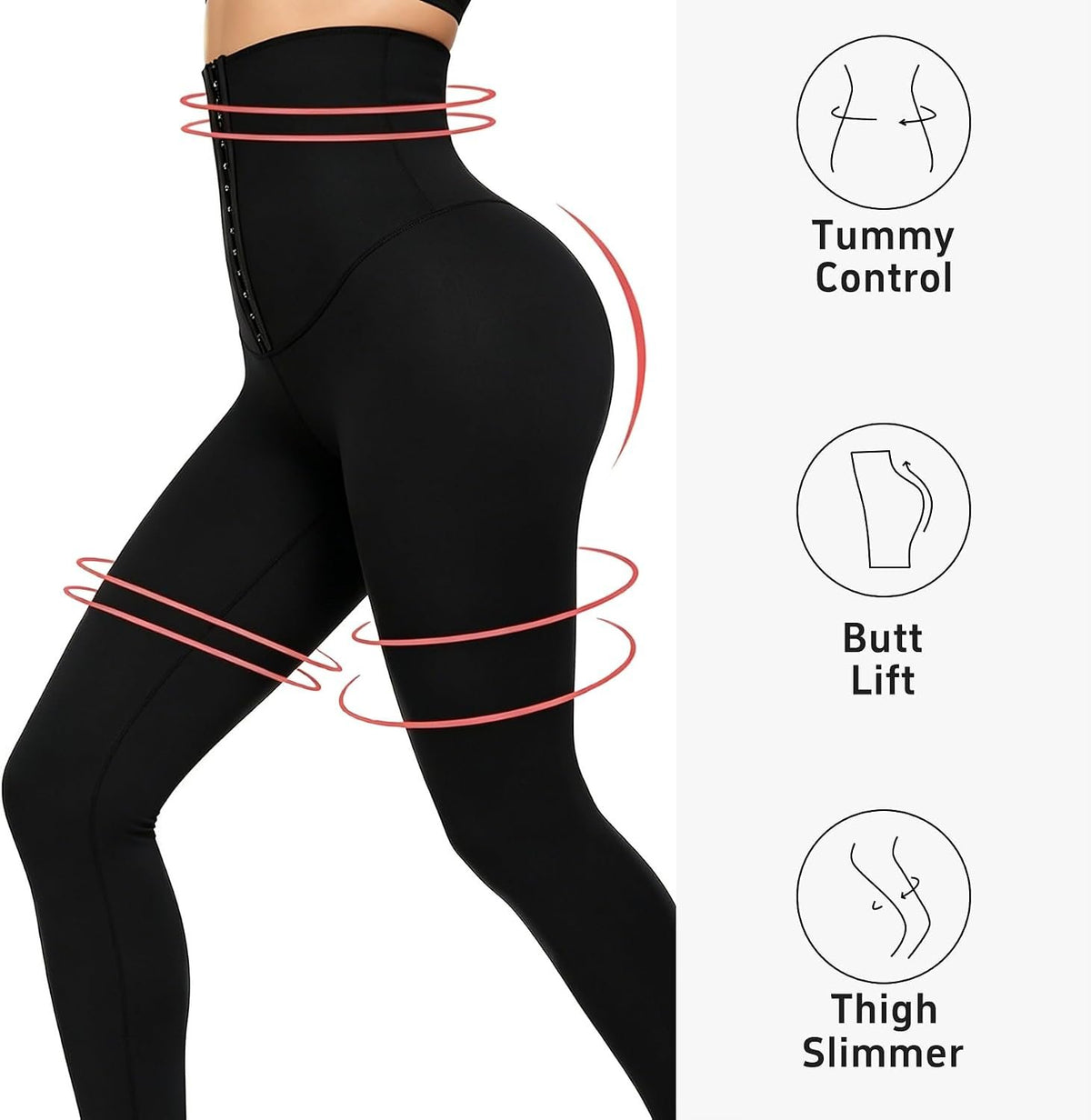 High Waist Tummy Control Yoga Pants Compression Leggings for Women Black Workout Butt Lifting Gym Scrunch Waist Trainer