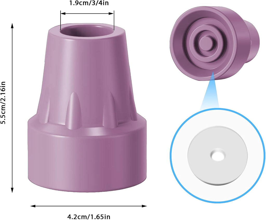 4 Pack Replacement Rubber Cane Tips 3/4 Inch Heavy Duty Rubber Crutch Tips Non Slip Walker Tips for Walkers Commodes Shower Chairs Canes Leg (Pink)