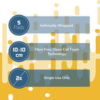 Swift-Prep Wound Debridement Pad - 10cm x 10cm - Pack of 5 - Super Soft - Fibre Free - Highly Absorbent - Non-Adhesive - Foam Dressing