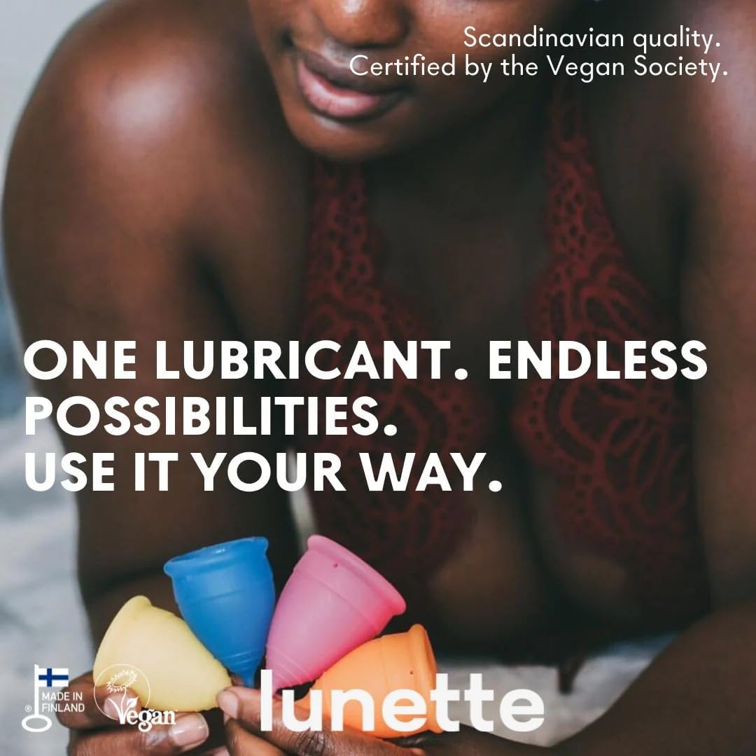 Lunette Water-Based Lube pH Balanced Personal Lubricant for Men, Women & Couples - Vaginal & Anal Lube, Easy Clean-Up, Toy Friendly, Condom Safe, lubricant for Menstrual Cups, Discs, 100ml 3.4 Fl Oz