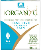 Organyc Ultra Thin Pads - Moderate Wings, 10 count