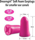 Mack’s Dreamgirl Soft Foam Earplugs, 7 Pair with Travel Case - Small Ear Plugs for Sleeping, Snoring, Studying, Loud Events, Traveling and Concerts