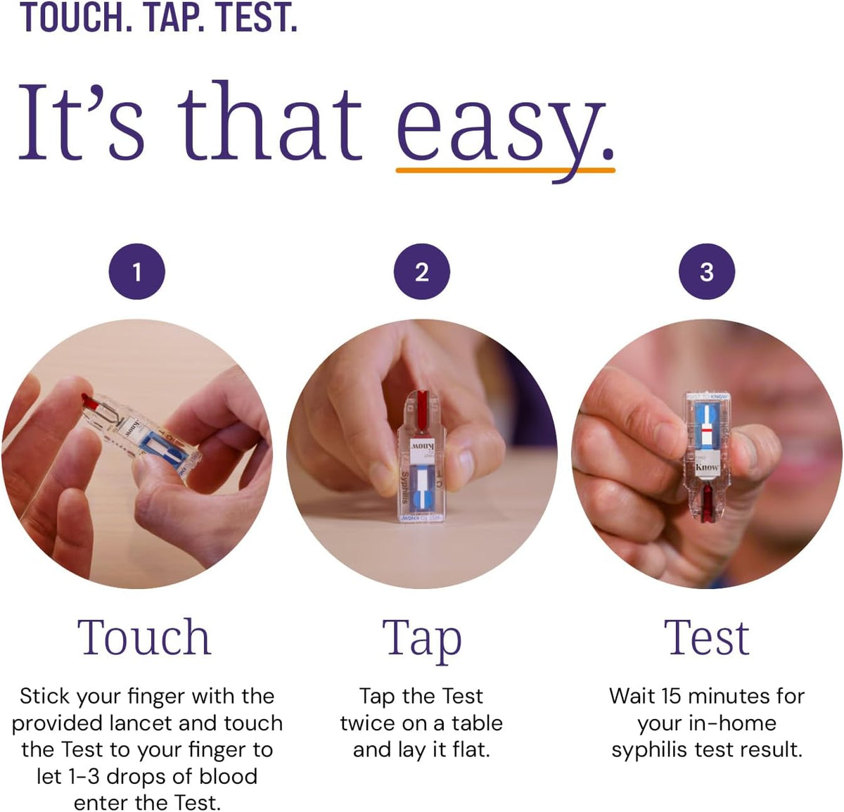 First To Know® Syphilis Test, in Home Fingerstick Blood Test with in Home Result in 15 Minutes, Discrete, Lab Accurate Testing (1 Test)