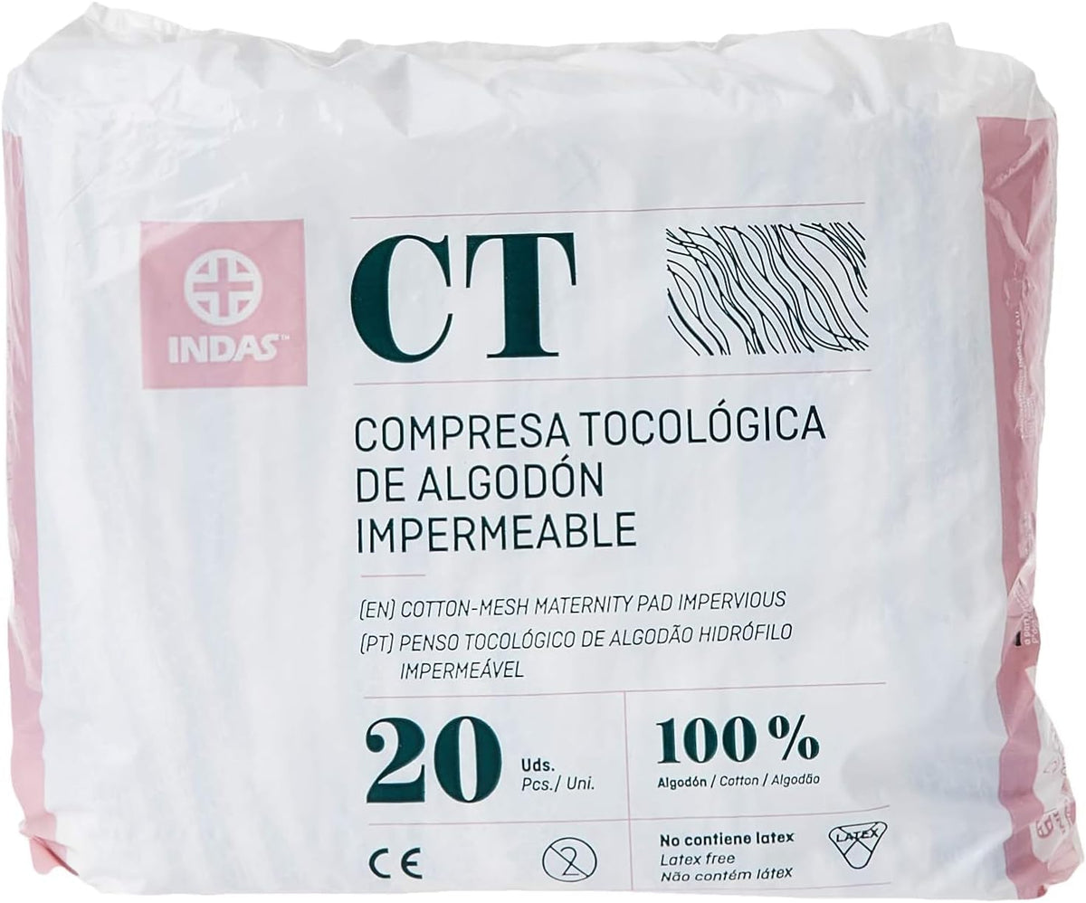 Indasec Maternity Waterproof Cotton Tocological Pad - 20 Pieces