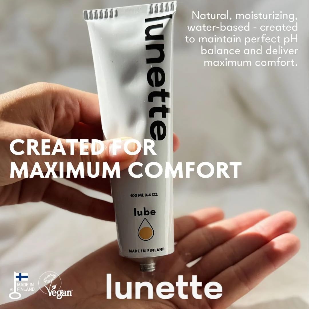 Lunette Water-Based Lube pH Balanced Personal Lubricant for Men, Women & Couples - Vaginal & Anal Lube, Easy Clean-Up, Toy Friendly, Condom Safe, lubricant for Menstrual Cups, Discs, 100ml 3.4 Fl Oz