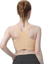 Women's Zip Front Sports Bra Wireless Post-Surgery Bra Active Yoga Sports Bras