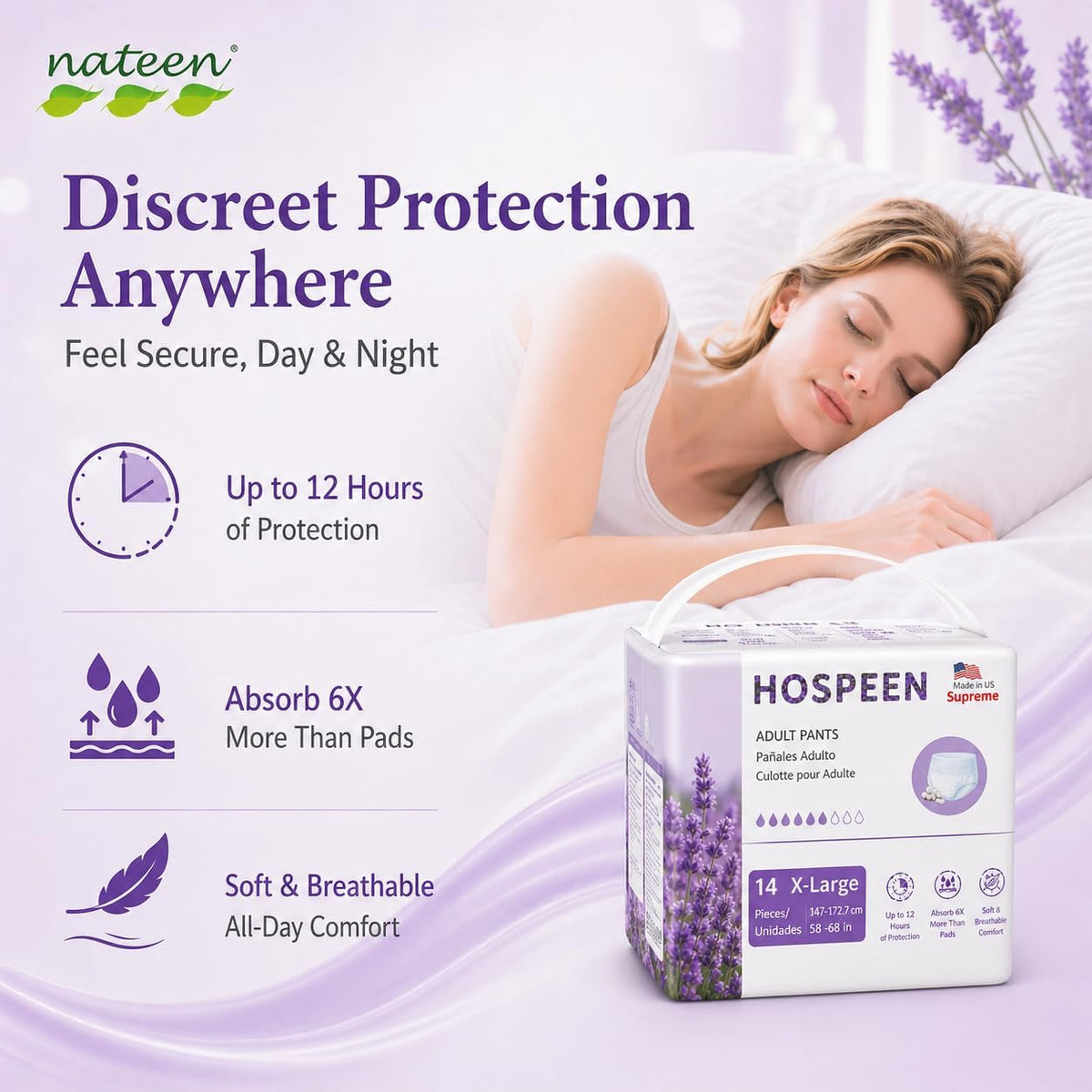 Nateen Hospeen Supreme Baby Changing Supplies Disposable Postpartum 172 cm 14 pieces