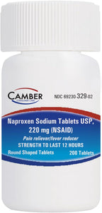 Camber Naproxen Sodium, 220 mg - Pain Reliever and Fever Reducer (200 Count)