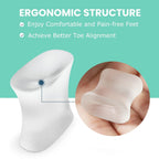 Welnove 12-Pack Gel Toe Separators – Bunion Pads – Toe Spacers for Straightening Overlapping Toes for Men and Women - Transparent