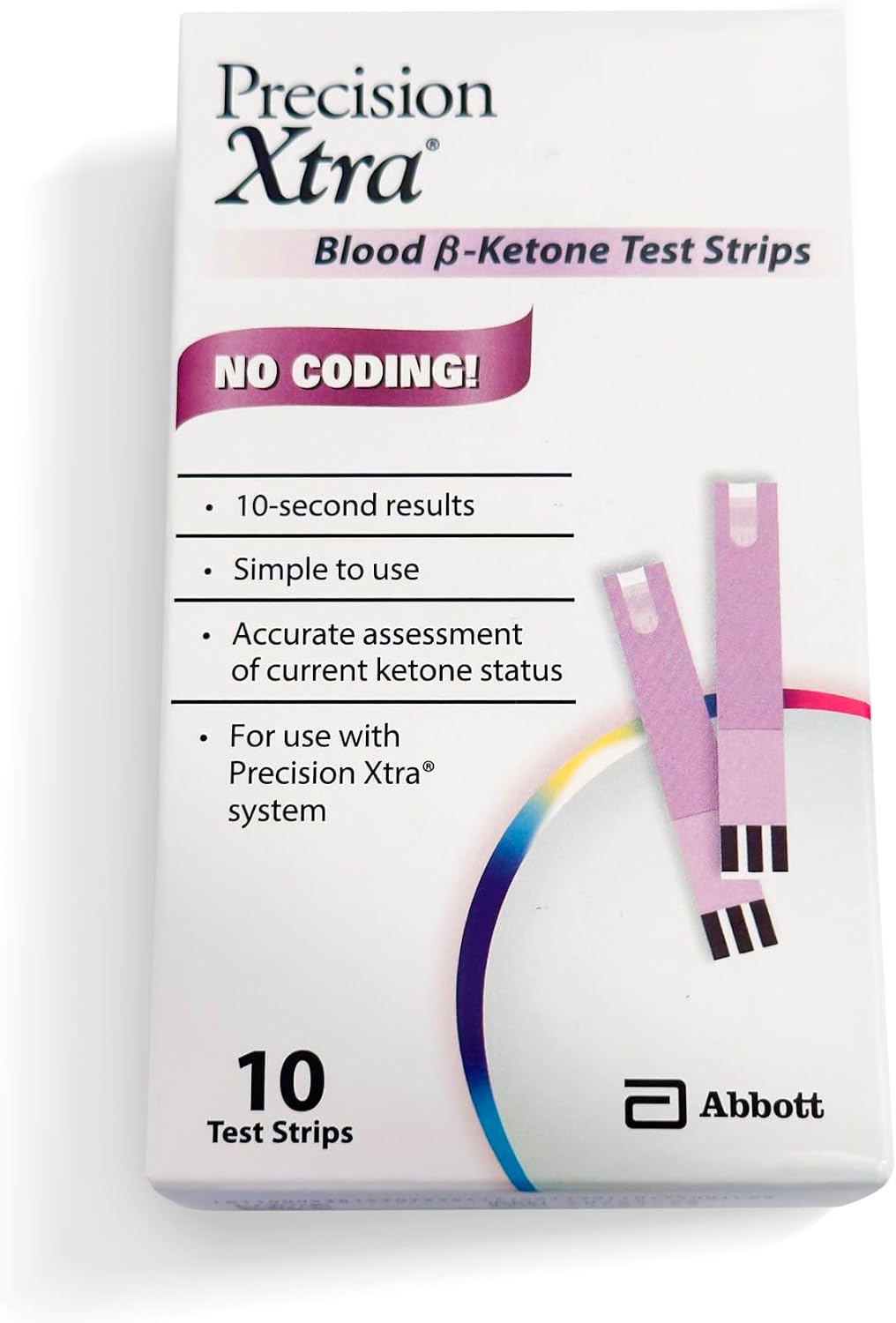 Precision Xtra Blood Ketone Test Strips - 10 ea - in Box