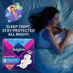 Bodyform Ultra Goodnight Winged Sanitary Pads for Women, Super Heavy Flow, Night Use, 48 Pads, 6 Packs of 8 Period Pads, Cour-V Ultra Night Series, Absorption