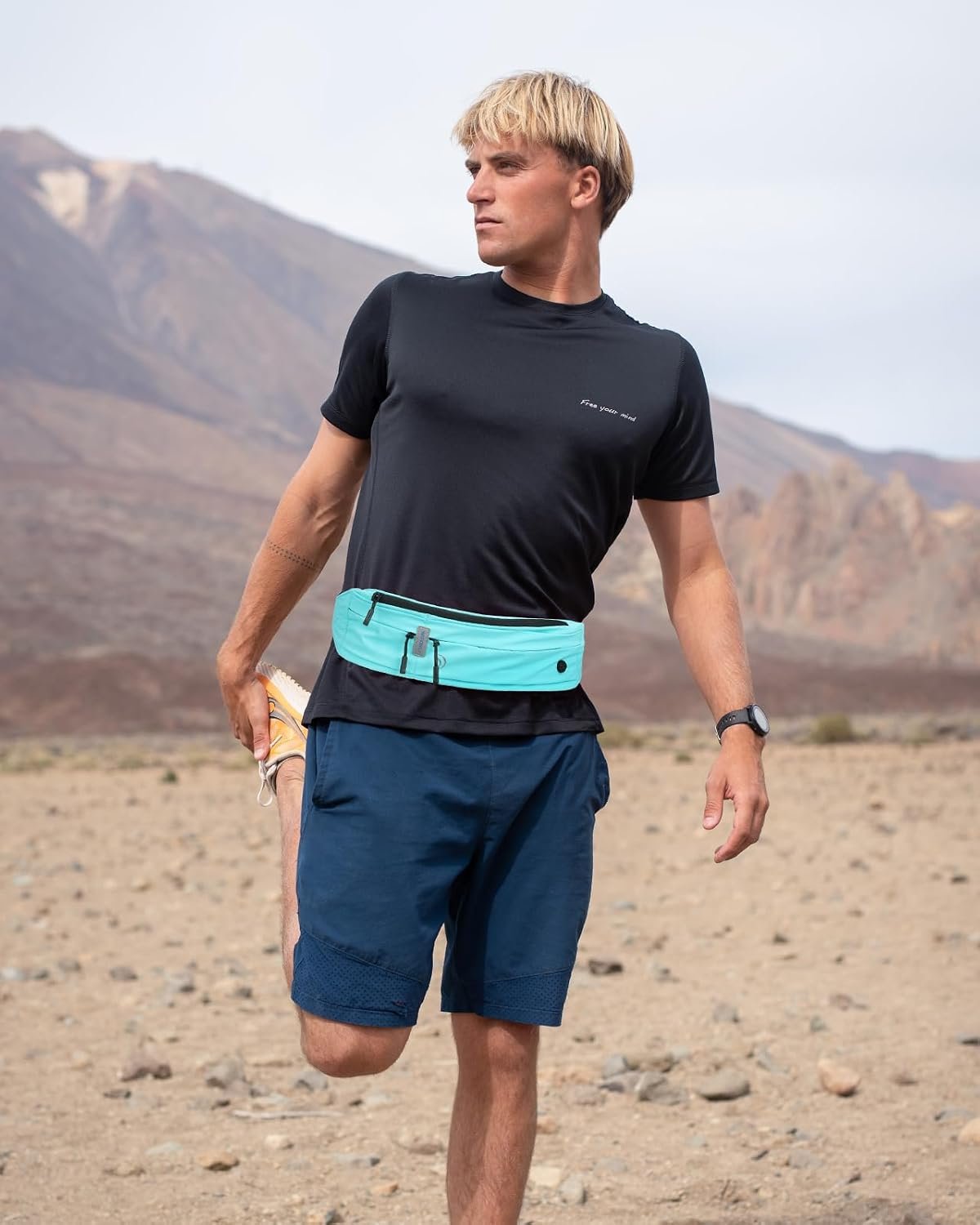 WATERFLY Running Belt Fanny Pack:Phone Holder Belt for Men Women | Lightweight, Soft and breathable fabric,SBS zipper, adjustable waist belt, Zero bounce, Suitable for running workout Fitness
