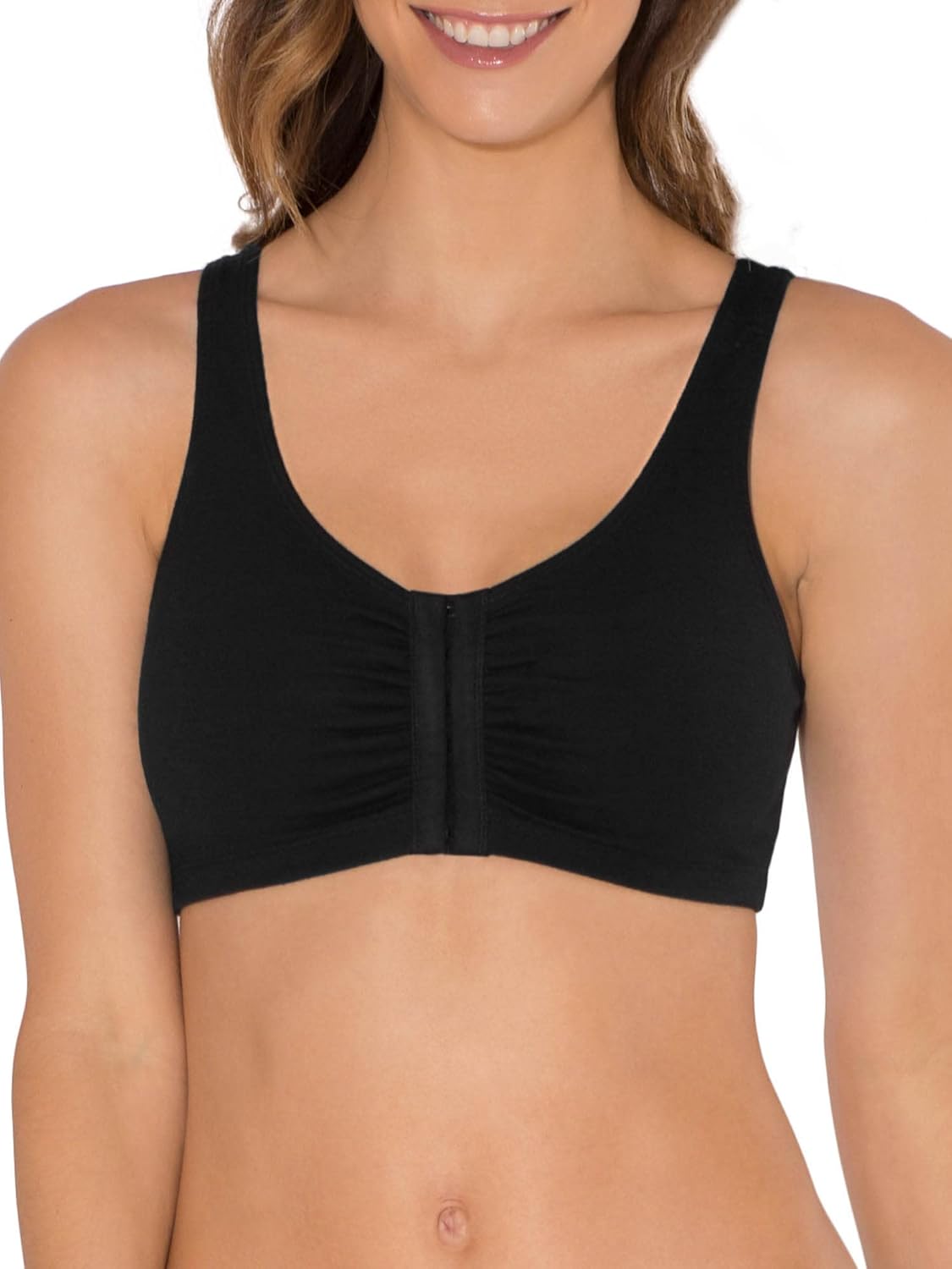 Fruit of the Loom Woment's Front Close Racerback Sport Bra 2 Pack