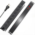 8 Outlet 1U Rack Mount PDU Power Strip 2000J Surge