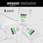 REACH Waxed Dental Floss, 2X More Value, Plaque Remover for Teeth, Shred Resistant, Floss Slides Smoothly, Easy to Use, Waxed, for Adults & Kids, Oral Care, PFAS Free, 3 Pack, 115 yd, Mint