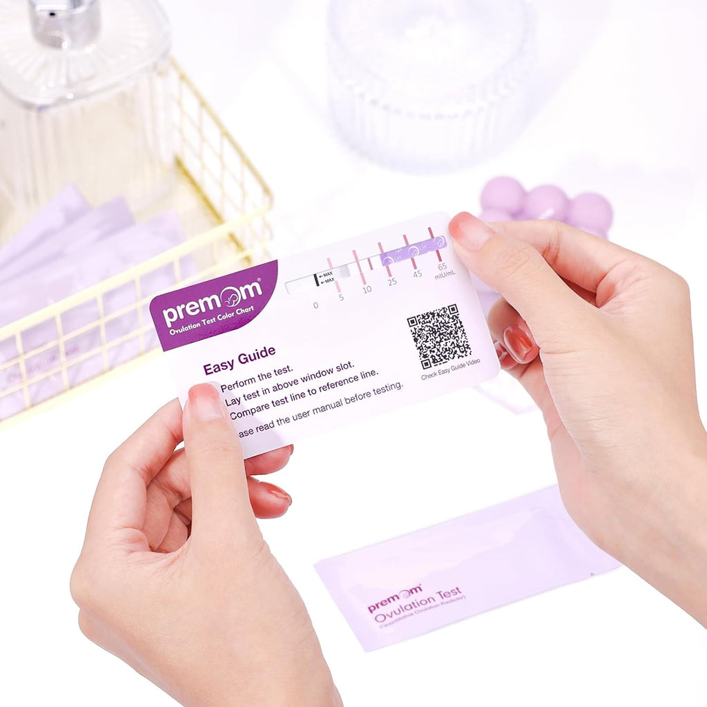 Premom Quantitative Ovulation Test Strips: 5X Pregnancy Rate Found* Use App | 25 Ovulation Tests - Numerical LH Range 0-65 mIU/mL, 5 Pregnancy Test Strips, Premom App Tracking LH Changes, TTC Family Plan