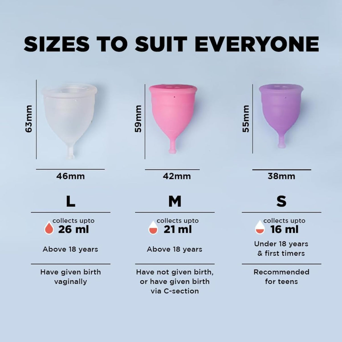Pee Safe Reusable Menstrual Cup for Women (Medium) | Made with Medical Grade Silicone | Soft, Flexible, BPA & Latex Free | Up to 12 Hours Protection | Travel Friendly Pouch Included