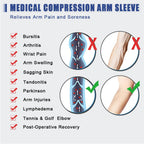 beister Medical Compression Arm Sleeves for Men Women（Single）, 20-30 mmhg Full Arm Support for Pain Relief, Lymphedema