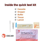 HIV-1 & HIV-2 Rapid Test Kit, Qualitative Antibody Detection, Serum/Plasma/Whole Blood. For Home/Self Use. (Pack of 2)