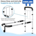Bed Rails for Elderly Adults Safety, 350 LB Capacity, Model GS07 | ASTM Approved, Adjustable Bed Cane with Non-Slip Grip & Storage Bag, Tool-Free Bed Assist Rails for Seniors & Post Surgery