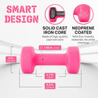 Yes4All Neoprene Coated Dumbbell Hand Weight Sets of 2 - Multiple Weight Options with 15 Colors, Anti-roll, Anti-Slip, Hexagon Shape