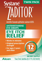 Alcon Zaditor Antihistamine Eye Drops, Twin Pack, 5-mL Each