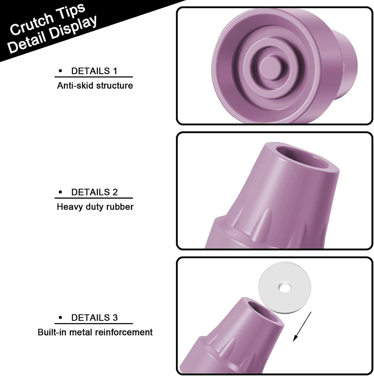 4 Pack Replacement Rubber Cane Tips 3/4 Inch Heavy Duty Rubber Crutch Tips Non Slip Walker Tips for Walkers Commodes Shower Chairs Canes Leg (Pink)