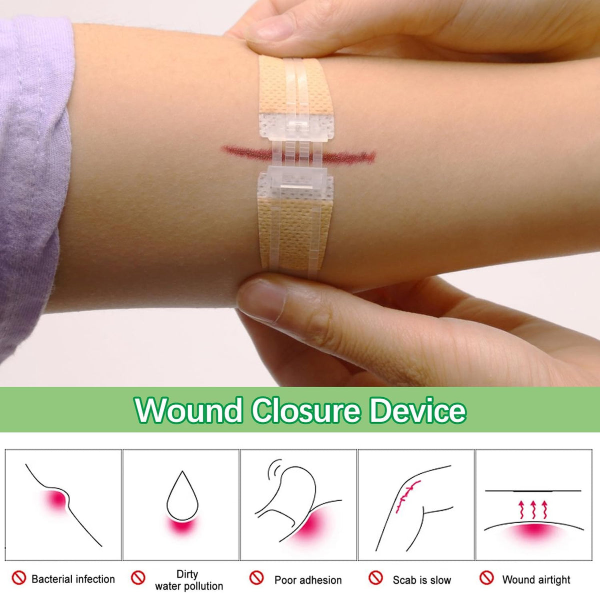 6 Pieces Wound Closure Strips, Adhesive Suture Dots, Wound Care, Wound Care Adhesive Bandage, First Aid Bandage, Home and Outdoor Products