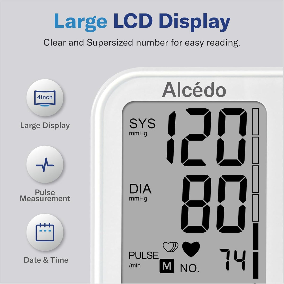 Alcedo Blood Pressure Monitor for Home Use, Upper Arm Cuff BP Machine