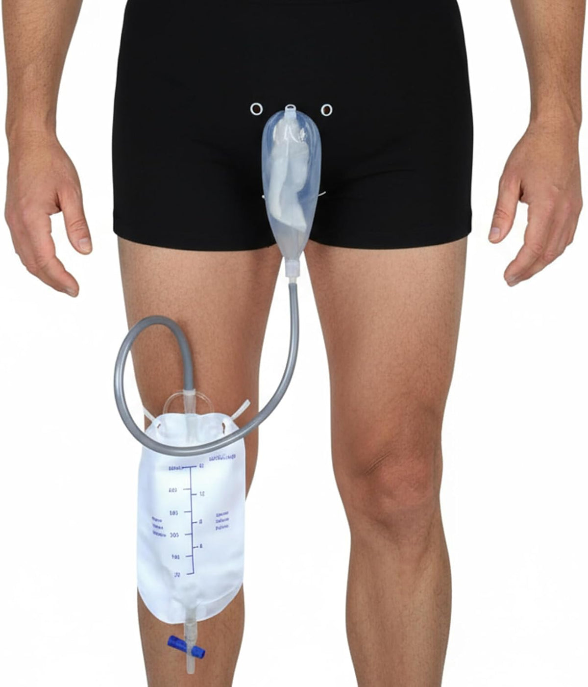 Male Urinal System with Leg Bag, Incontinence Device for Men with Comfortable Silicone Outer Catheter M..