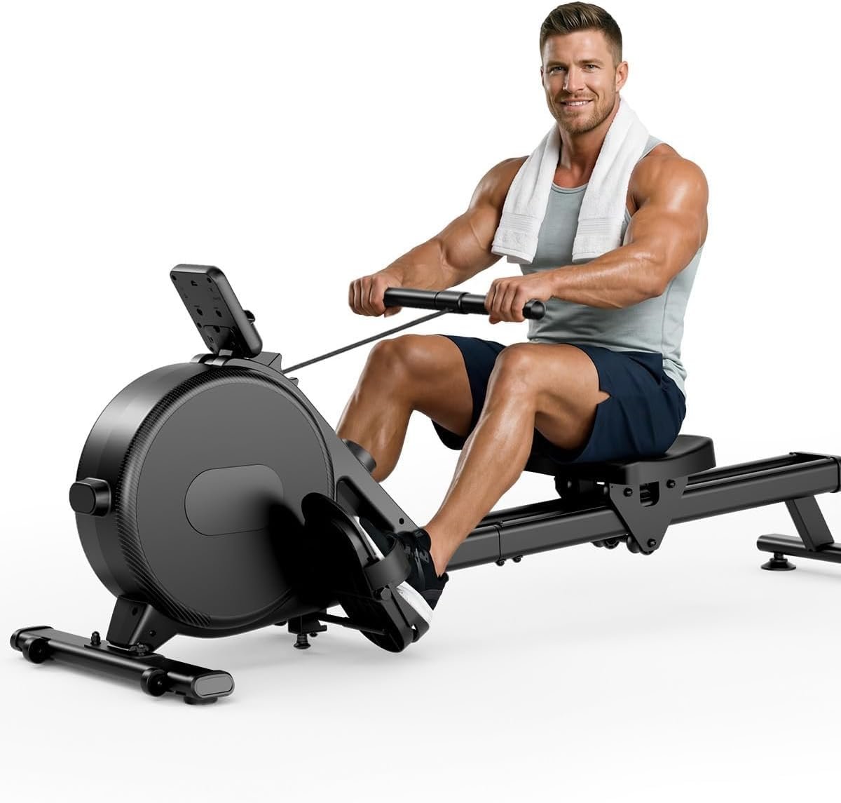 Superun Upgraded Rowing Machines for Home, Magnetic Rowing Machine with 32 Levels, Rower Machine of Quiet Resistance & 300LBS Weight Capacity, Row Machine with LED Monitor, App Supported