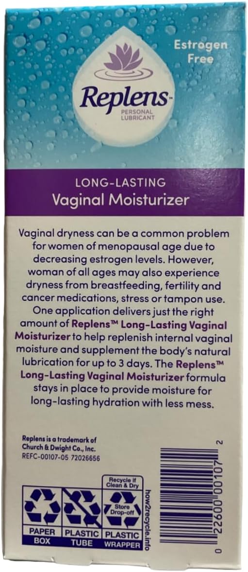 Replens Long-Lasting Vaginal Moisturizer with Reusable Applicator, 1.23 Ounce