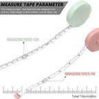 60IN Retractable Tape Measure*6+Soft Measuring Tape for Body Measurements*2 | 150mm Premium Sewing Tape Double Scale Vinyl Ruler for Weight Loss Medical Tailor Fabric Cloth Knitting Craft