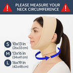 Post Surgical Chin Strap Bandage for Women - Neck and Chin Compression Garment Wrap - Face Slimmer, Jowl Tightening (S) (Beige, M)