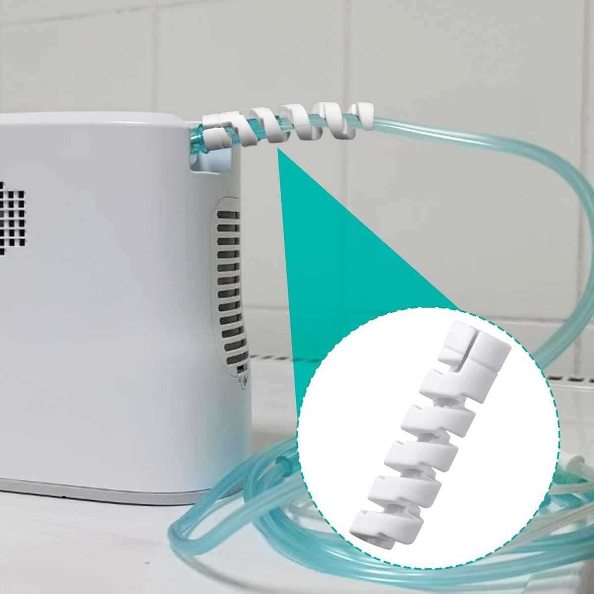 20pcs Oxygen Tube Support Crimp Straightener, White | Oxygen Tubing Support Accessories for Portable Oxygen Concentrator for Oxygen Hose Nasal Cannula