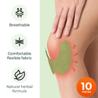 Wellnee Original Herbal Knee Patch - Wellknee Plaster for Knee Support & Muscle Pain - Maximum Strength for a Temporary Relief - Adhesive Heat Patches Made with Natural Herbs for Wellness (10 Pads (Pack of 1))