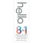 hello 8-in-1 Mighty Multi-Tasker Fluoride Toothpaste, Mint, 2 Pack, 4 oz | Anticavity, Antigingivitis, Antisensitivity, Strengthens Enamel, Whitens, Reduces Plaque, Crushes Tartar, Natural Mint Blend