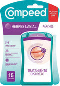 Compeed Lip Herpes Patches, Hydrocolloid Treatment Rapid Healing, Pack 15 pcs.