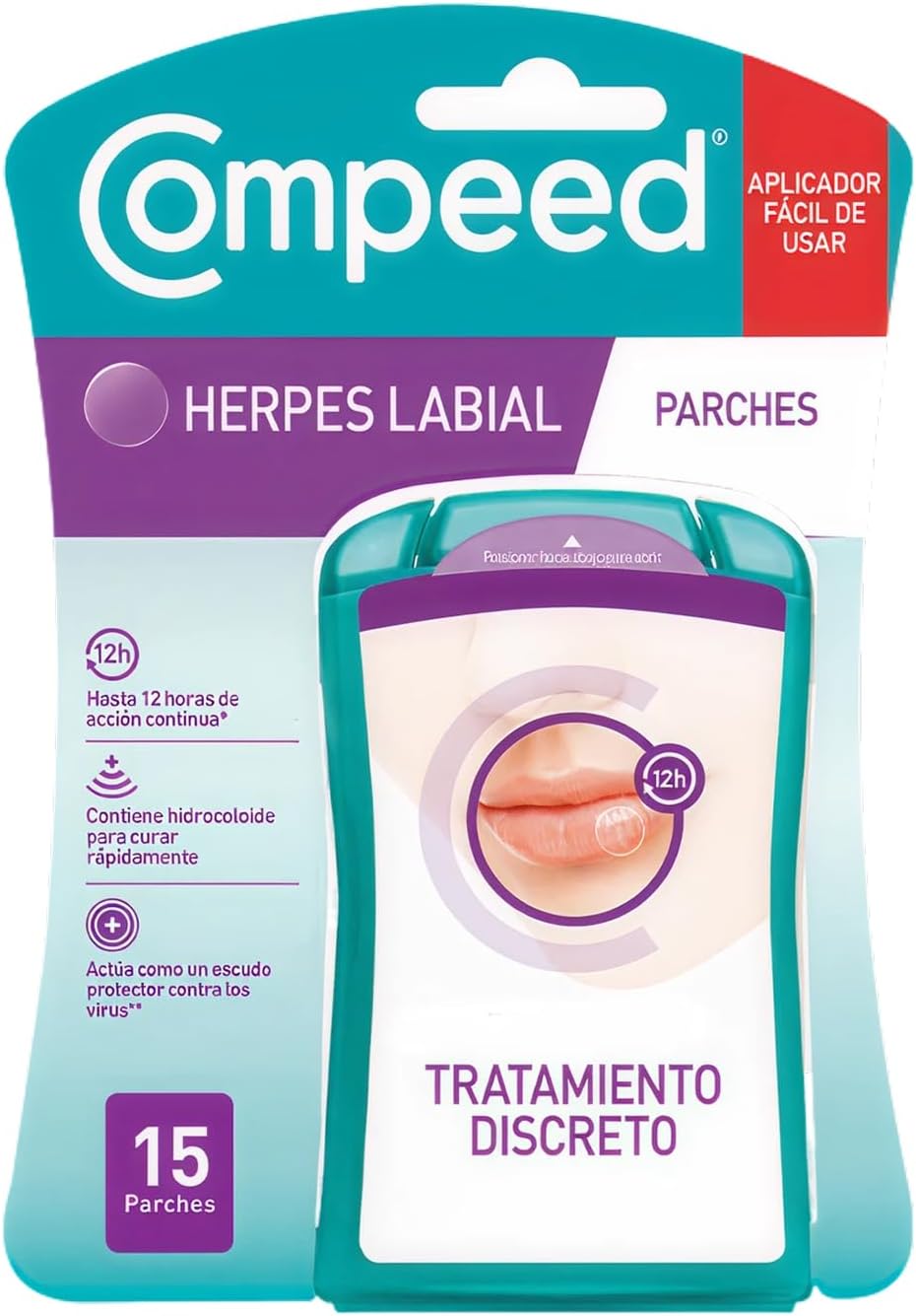 Compeed Lip Herpes Patches, Hydrocolloid Treatment Rapid Healing, Pack 15 pcs.