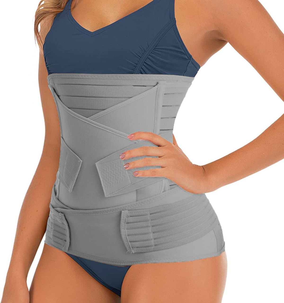 Sifoz Neoprene 3 in 1 Postpartum Support & Recovery Belly Belt for Women | Free Size Abdominal, Waist & Lower Back Support Belt After Delivery & C-Section | Tummy Reduction & Slimming Belt Black