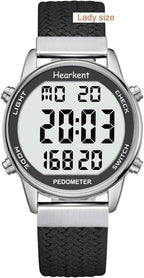 Hearkent Pedometer Watch,Step,Mileage&Calorie Tracker,Large Numbers | Waterproof Fitness Watches Backlight/Countdown/Stopwatch,No Bluetooth,app,or Charging,Step Counter for Walking,Running