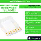 MEDSTOCK Transparent Island Dressing, 5CM X 7CM, 100 count, Waterproof Dressing, Polyurethane Coat, Highly Breathable, Medical Grade, Acrylic Adhesive, Waterproof, Wound Monitoring and Healing