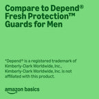 Amazon Basics Men's Incontinence Guards, Maximum Absorbency, Moisture-Wicking with Odor Protection, One Size Fits Most, 104 Count (2 Packs of 52), Packaging May Vary