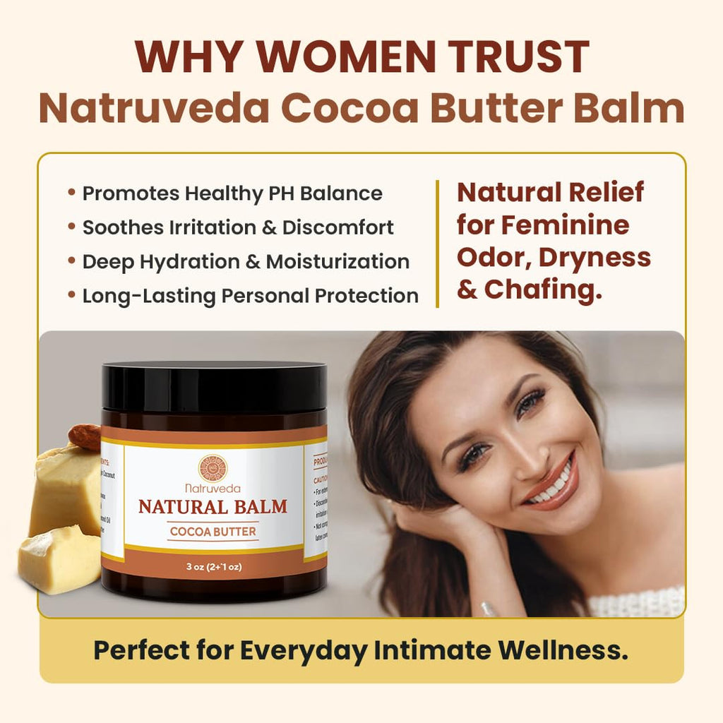 Vulva Balm for Women – No added Fragrance, Vaginal Moisturizer Cream, Hormone-Free, Vulva Cream for Dryness and Itching, Feminine Balm, Wet Hydration (3 oz, Cocoa Butter)